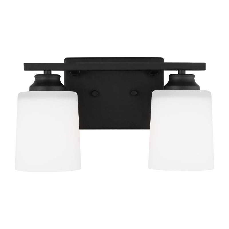 Generation 4420902 Vinton 2-lt 13" Wall/Bath Light - Midnight Black