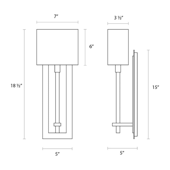 Sonneman 4436 Montana 1-lt 19" Tall Wall Sconce