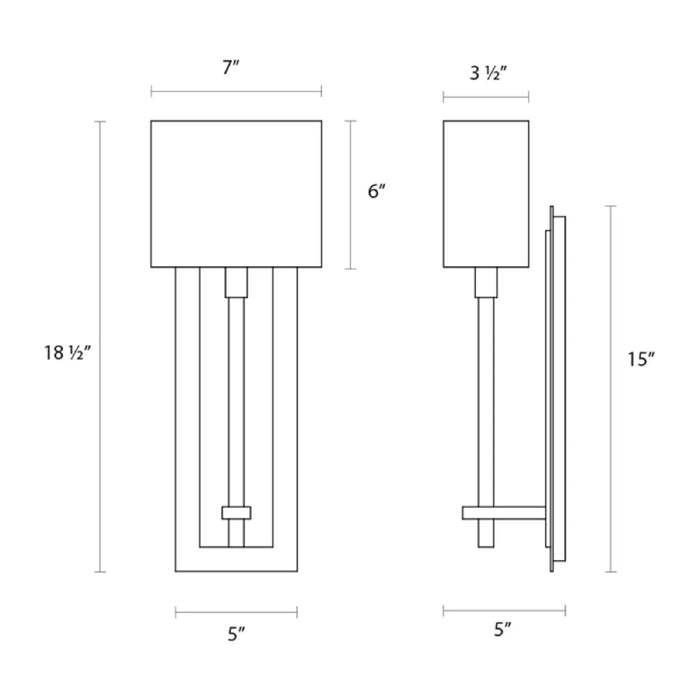 Sonneman 4436 Montana 1-lt 19" Tall Wall Sconce