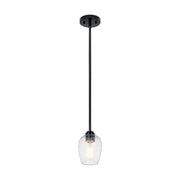 Kichler 44380 Valserrano 1-lt 5" Mini Pendant-Black Clear Satin Etched