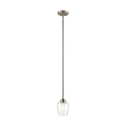 Kichler 44380 Valserrano 1-lt 5" Mini Pendant-Brushed Nickel Clear Satin Etched