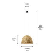 Kichler 44399 Raffiana 1-lt 18" Pendant