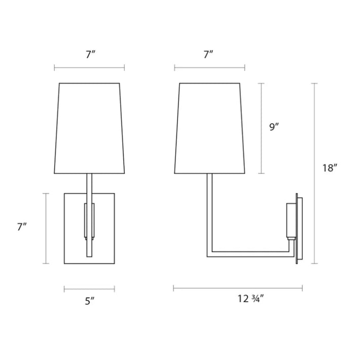 Sonneman 4445 Verso 1-lt 18" Tall Sconce