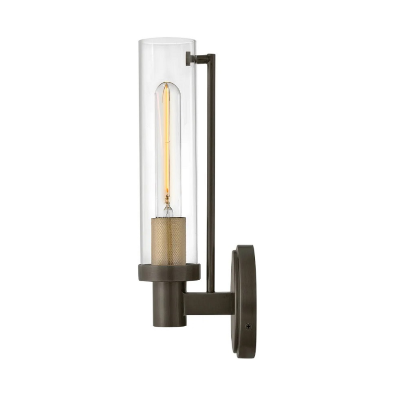 Hinkley 51450 Vaughn 1-lt 14" Tall LED Wall Sconce - Black Oxide with Heritage Brass