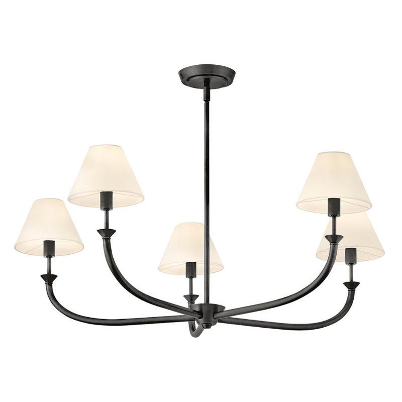 Hinkley 45165 Greta 5-lt 36" LED Chandelier-Blackened Brass