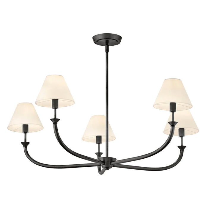 Hinkley 45165 Greta 5-lt 36" LED Chandelier-Blackened Brass