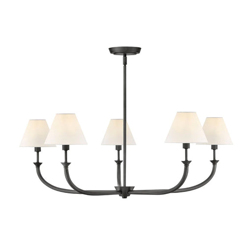 Hinkley 45165 Greta 5-lt 36" LED Chandelier-Blackened Brass