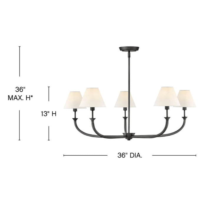 Hinkley 45165 Greta 5-lt 36" LED Chandelier