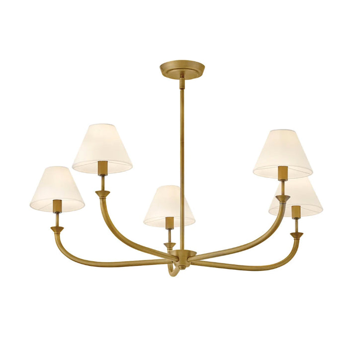 Hinkley 45165 Greta 5-lt 36" LED Chandelier-Heritage Brass