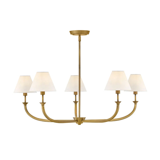 Hinkley 45165 Greta 5-lt 36" LED Chandelier-Heritage Brass