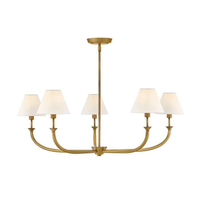 Hinkley 45165 Greta 5-lt 36" LED Chandelier-Heritage Brass