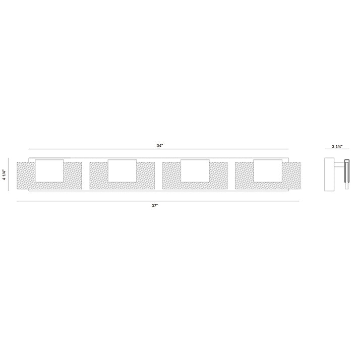 Eurofase 45347 Kasha 4-lt 28" LED Bathbar