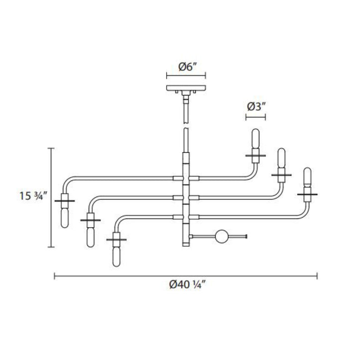 Sonneman 4546 Atelier 6-lt 40" Pendant