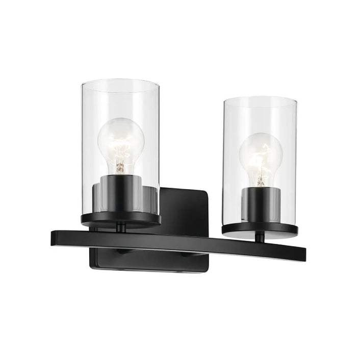 Kichler 45496 Crosby 2-lt 15" Vanity Light-Black
