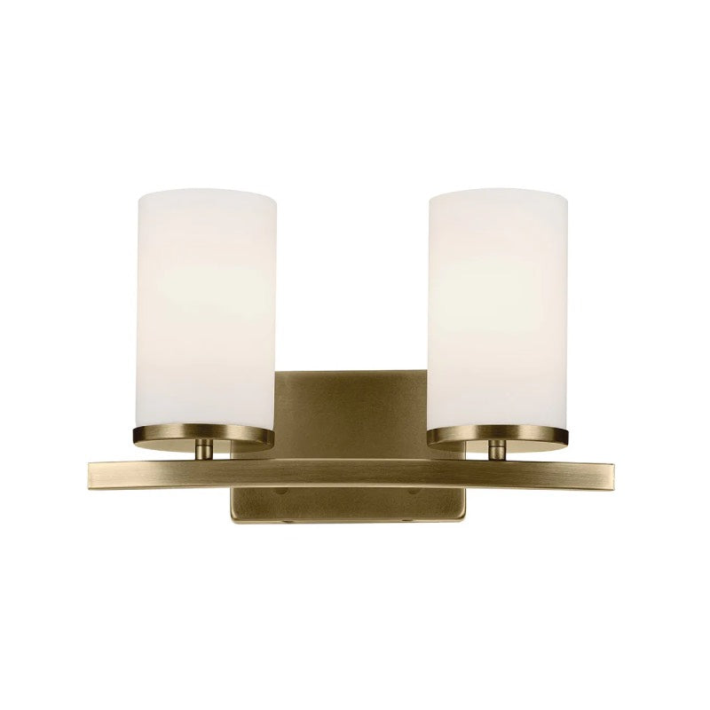 Kichler 45496 Crosby 2-lt 15" Vanity Light-Natural Brass