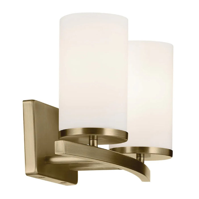 Kichler 45496 Crosby 2-lt 15" Vanity Light-Natural Brass