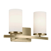 Kichler 45496 Crosby 2-lt 15" Vanity Light-Natural Brass