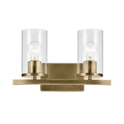 Kichler 45496 Crosby 2-lt 15" Vanity Light-Natural Brass