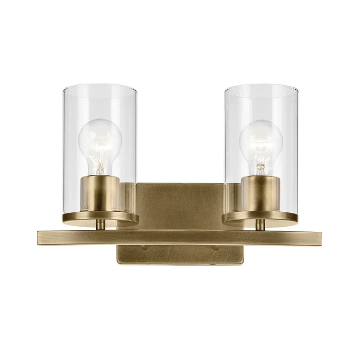 Kichler 45496 Crosby 2-lt 15" Vanity Light-Natural Brass