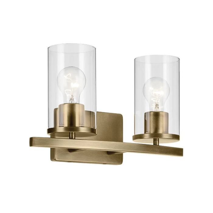 Kichler 45496 Crosby 2-lt 15" Vanity Light-Natural Brass