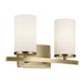 Kichler 45496 Crosby 2-lt 15" Vanity Light-Natural Brass