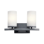 Kichler 45496 Crosby 2-lt 15" Vanity Light-Black