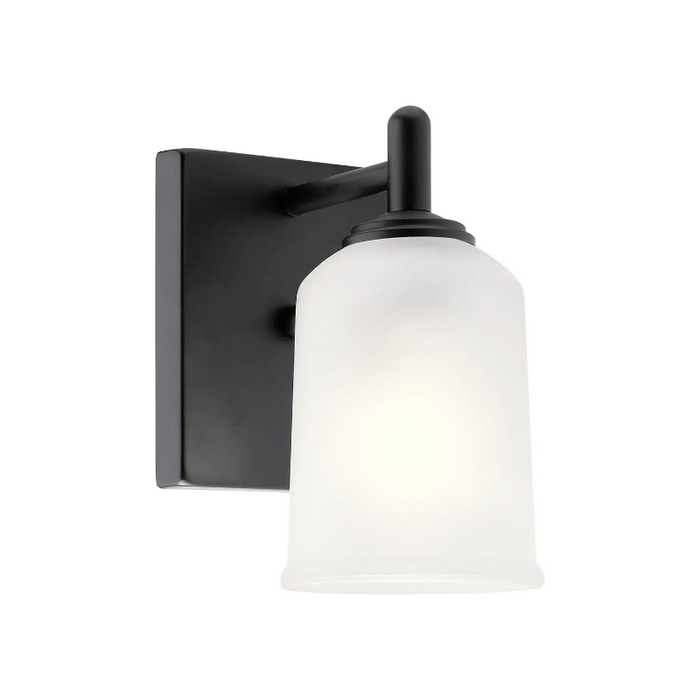 Kichler 45572 Shailene 1-lt 8" Tall Wall Sconce - Black/Satin Etched