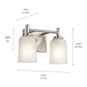 Kichler 45573 Shailene 2-lt 13" Vanity Light