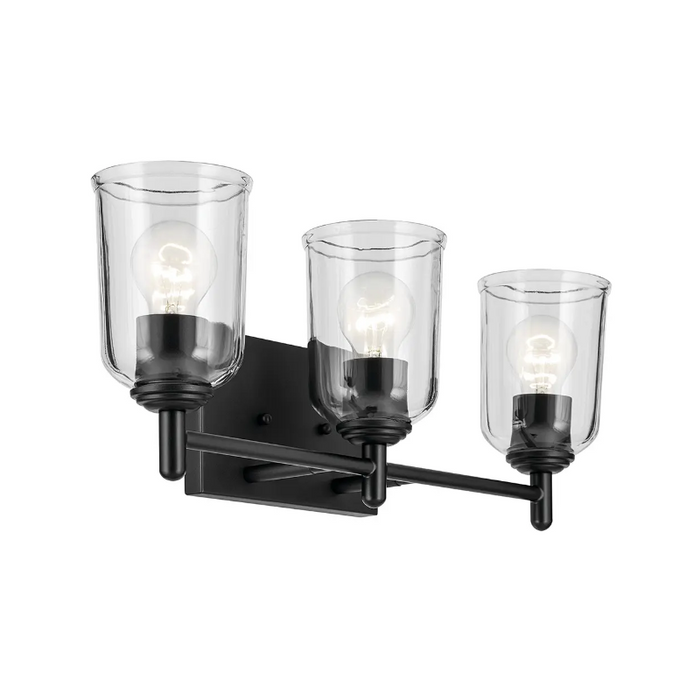 Kichler 45574 Shailene 3-lt 21" Vanity Light - Black/Clear