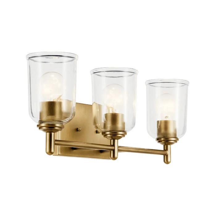 Kichler 45574 Shailene 3-lt 21" Vanity Light - Natural Brass/Clear