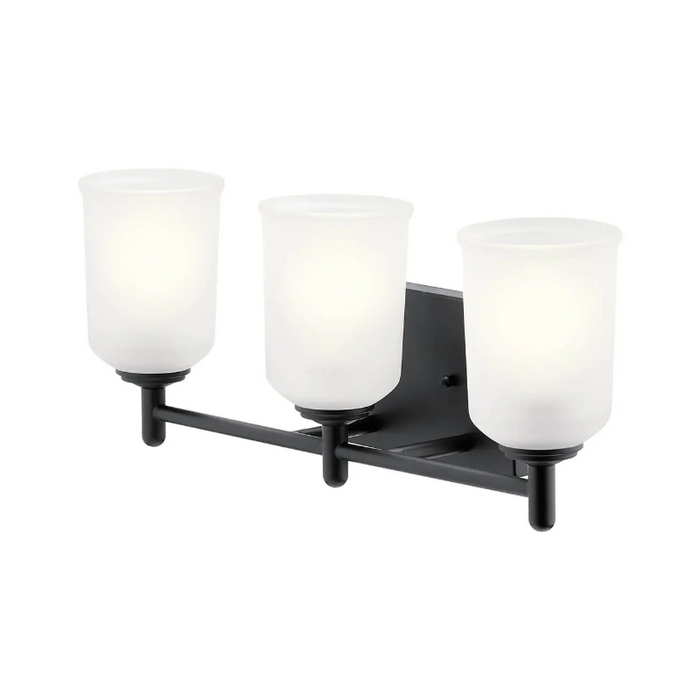 Kichler 45574 Shailene 3-lt 21" Vanity Light - Black/Satin Etched