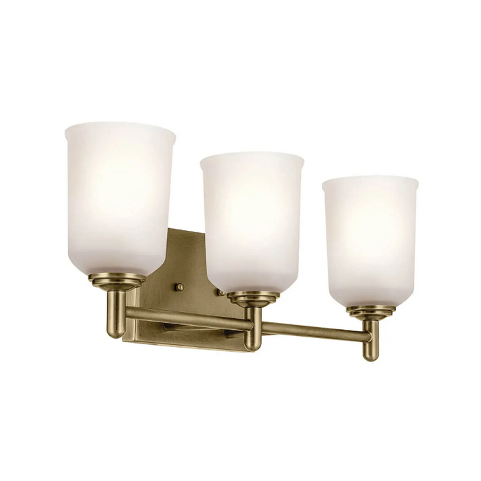 Kichler 45574 Shailene 3-lt 21" Vanity Light - Natural Brass/Satin Etched