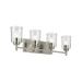 Kichler 45575 Shailene 4-lt 30" Vanity Light - Brushed Nickel/Clear