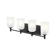 Kichler 45575 Shailene 4-lt 30" Vanity Light - Black/Satin Etched