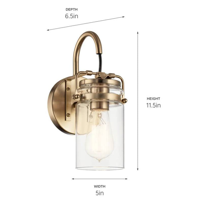 Kichler 45576 Brinley 1-lt 12" Tall Wall Sconce