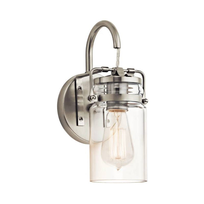 Kichler 45576 Brinley 1-lt 12" Tall Wall Sconce-Brushed Nickel