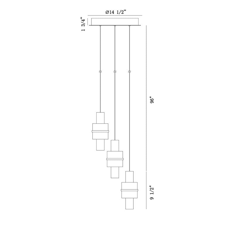 Eurofase 45593 Rola 6-lt 15" LED Chandelier