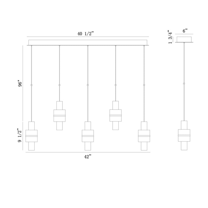 Eurofase 45595 Rola 10-lt 41" LED Chandelier