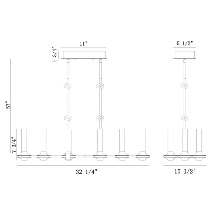 Eurofase 45713 Torcia 12-lt 32" LED Chandelier