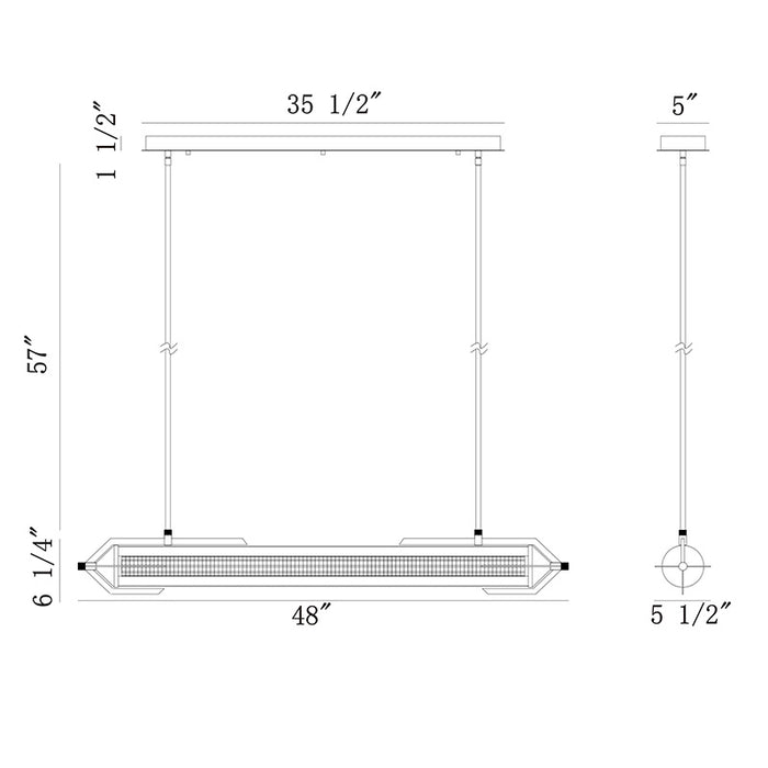 Eurofase 45715 Espada 1-lt 48" LED Chandelier