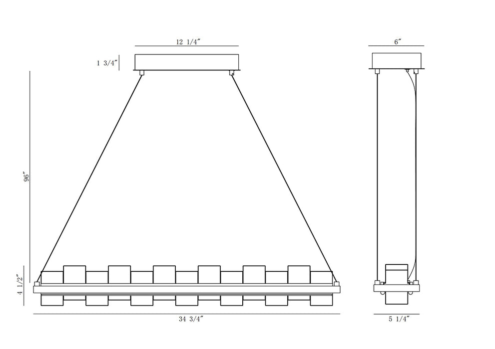 Eurofase 45717 Bruco 2-lt 35" LED Island Chandelier