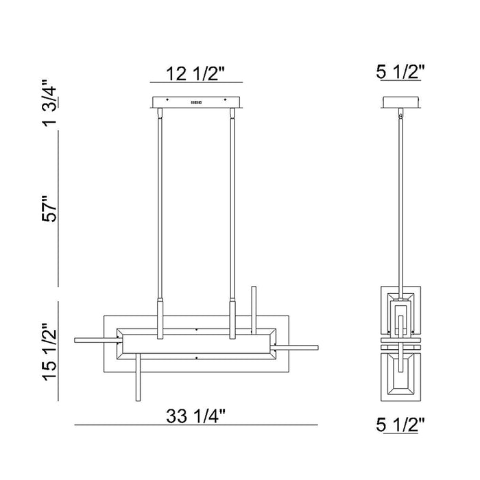 Eurofase 45718 Inizio 1-lt 33" LED Chandelier