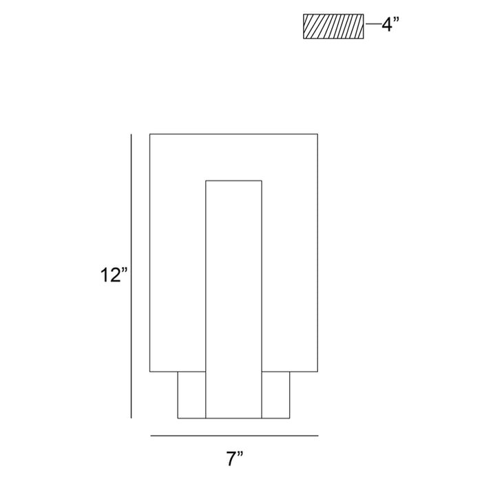 Eurofase 45720 Carta 1-lt 12" Tall LED Outdoor Wall Sconce