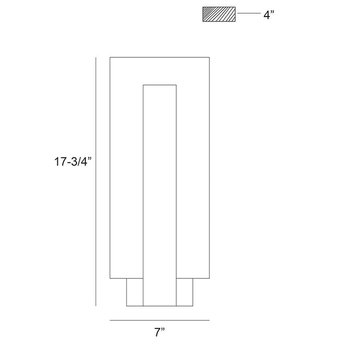 Eurofase 45721 Carta 1-lt 18" Tall LED Outdoor Wall Sconce