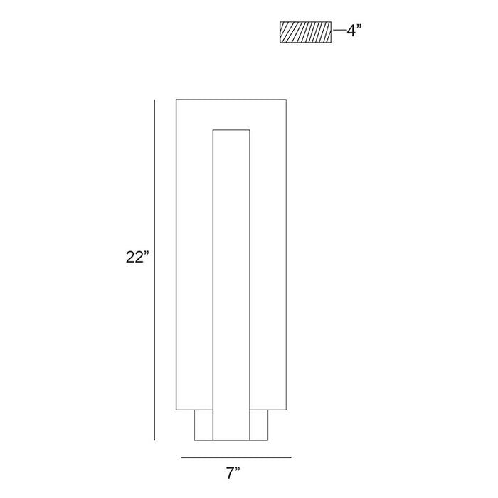 Eurofase 45722 Carta 1-lt 22" Tall LED Outdoor Wall Sconce