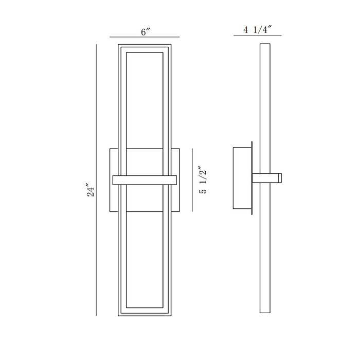 Eurofase 45723 Bordo 1-lt 24" Tall LED Outdoor Wall Sconce