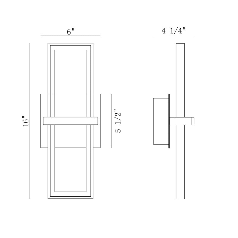 Eurofase 45725 Bordo 1-lt 16" Tall LED Outdoor Wall Sconce
