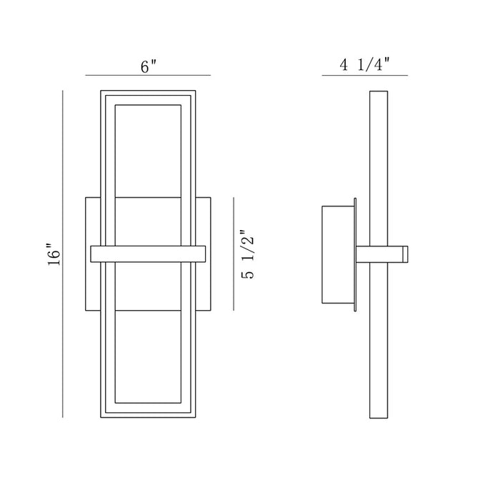 Eurofase 45725 Bordo 1-lt 16" Tall LED Outdoor Wall Sconce