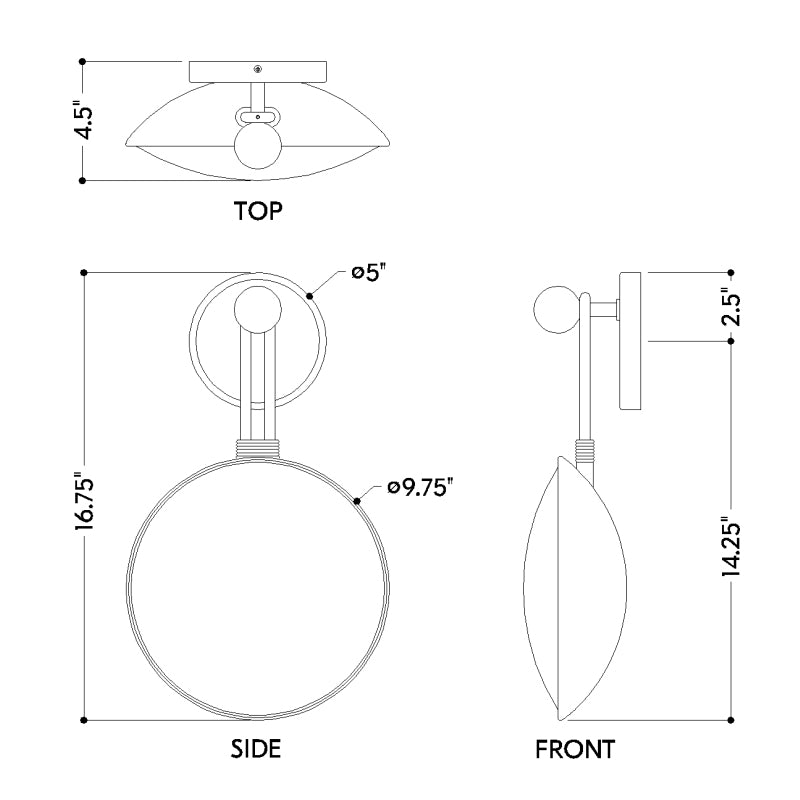 Corbett 458-01 Ares 1-lt 17" Tall LED Wall Sconce