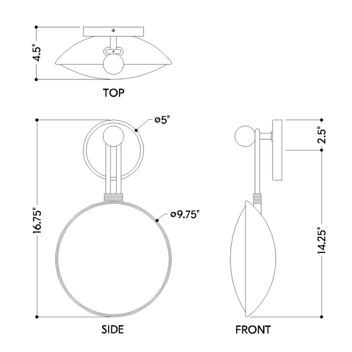 Corbett 458-01 Ares 1-lt 17" Tall LED Wall Sconce